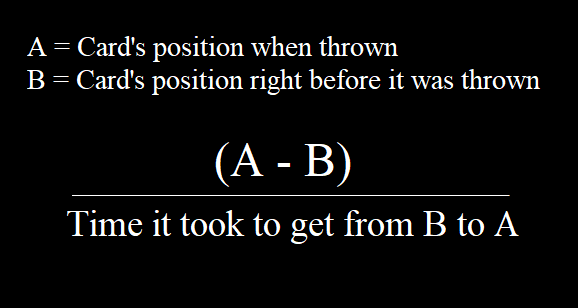 Card trajectory formula